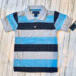 Boys Short Sleeved Striped Polo